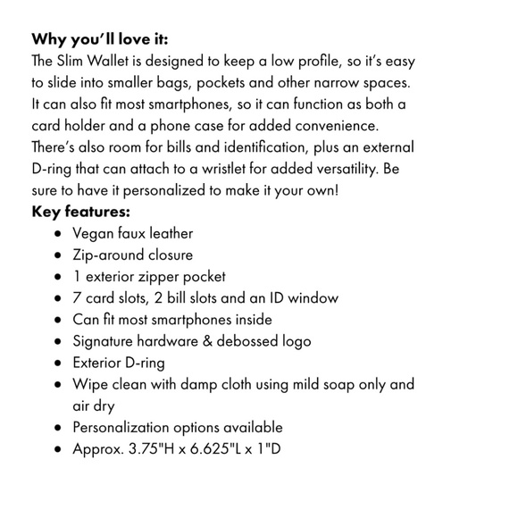 Thirty one slim wallet and wristlet strap caramel new in bag - Picture 4 of 4